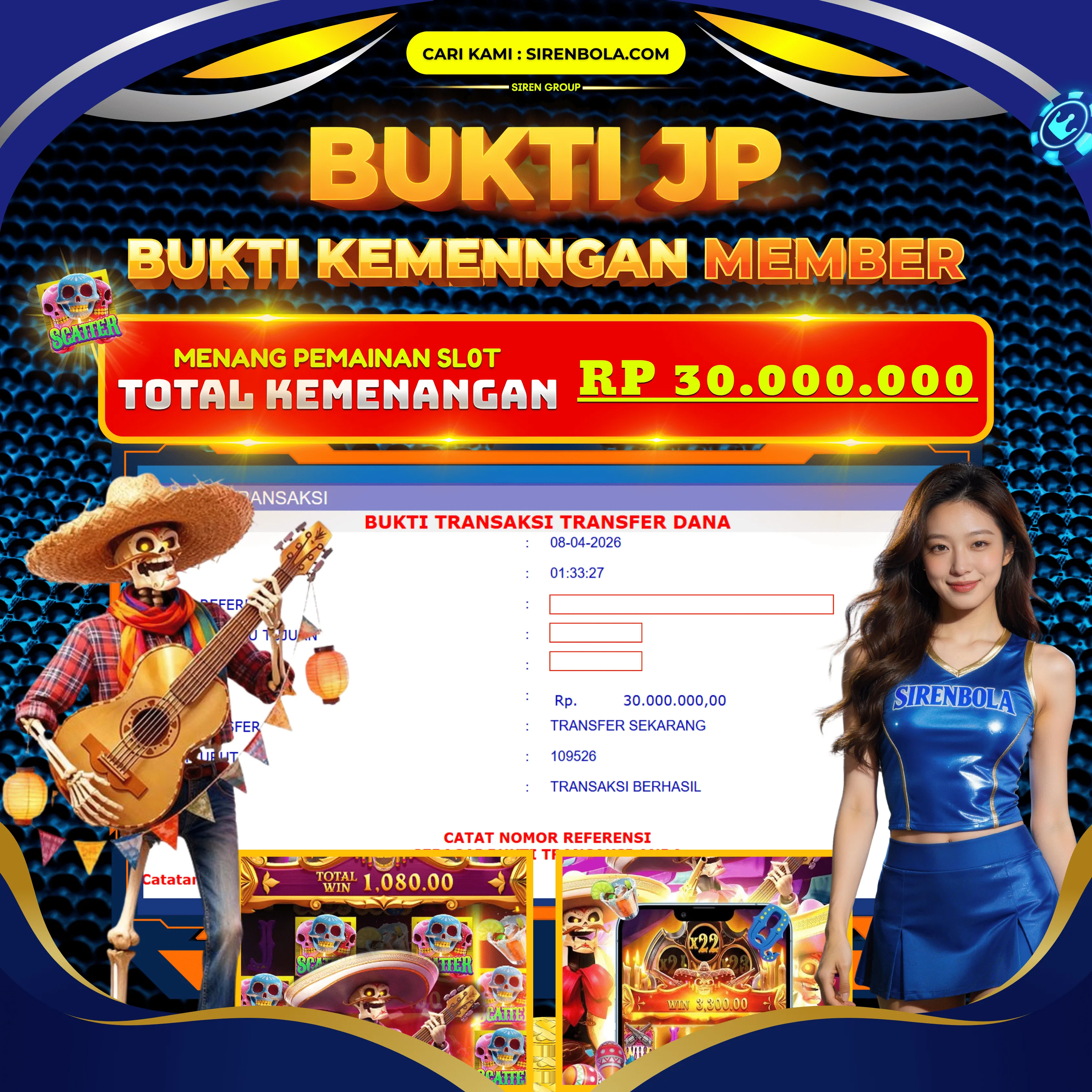 BUKTI JACKPOT 30 JT  WILD BANDITO ( 08 APRIL 2026 ) LUNAS...