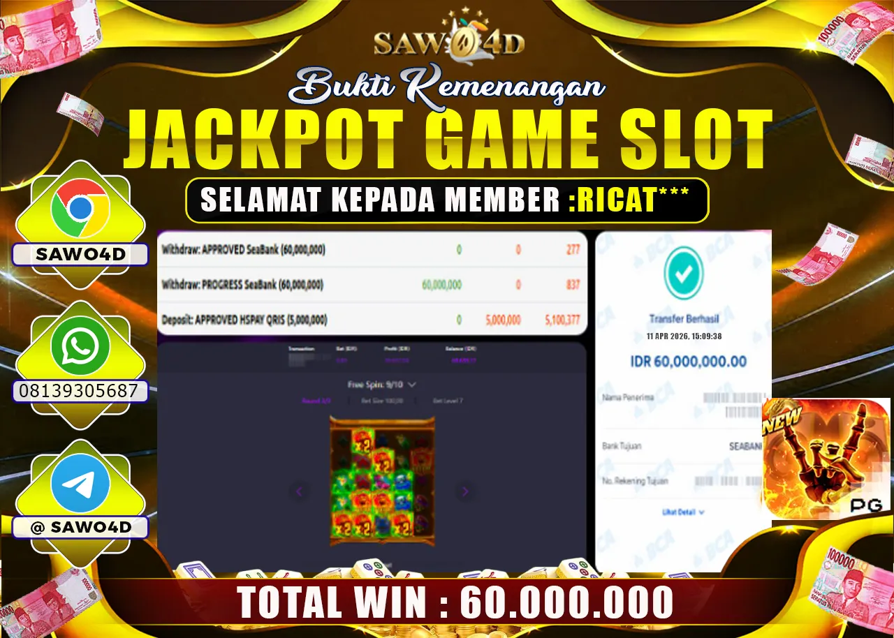 SAWO4D JACKPOT INFERNO MAYHEM 60.000.000 -LUNAS
