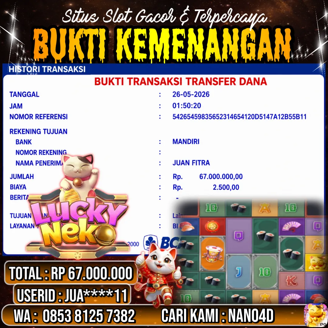Bukti Jackpot & Pembayaran Nano4d Bandar Togel & Slot ! 259