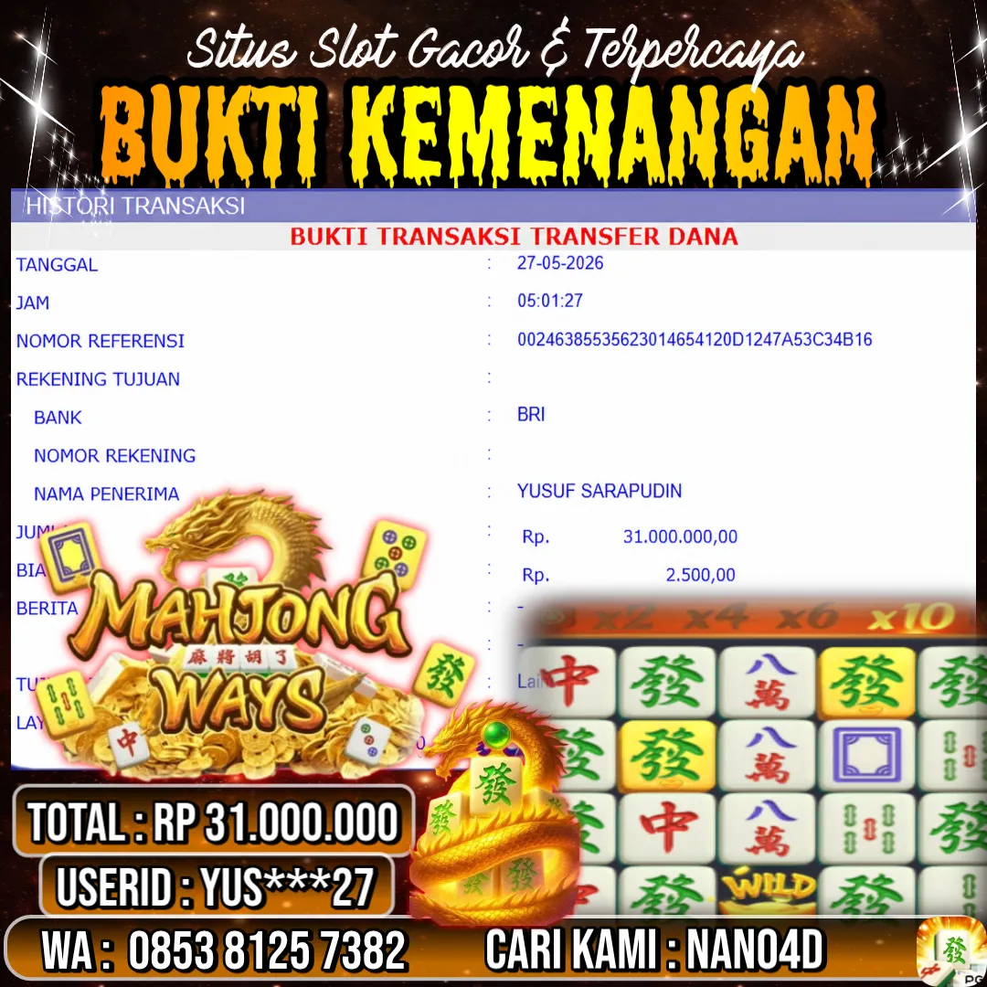 Bukti Jackpot & Pembayaran Nano4d Bandar Togel & Slot ! 260