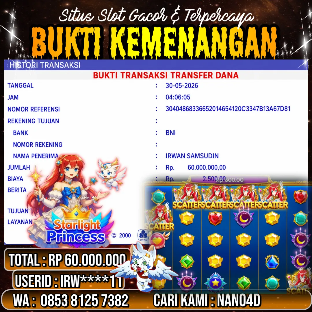 Bukti Jackpot & Pembayaran Nano4d Bandar Togel & Slot ! 263