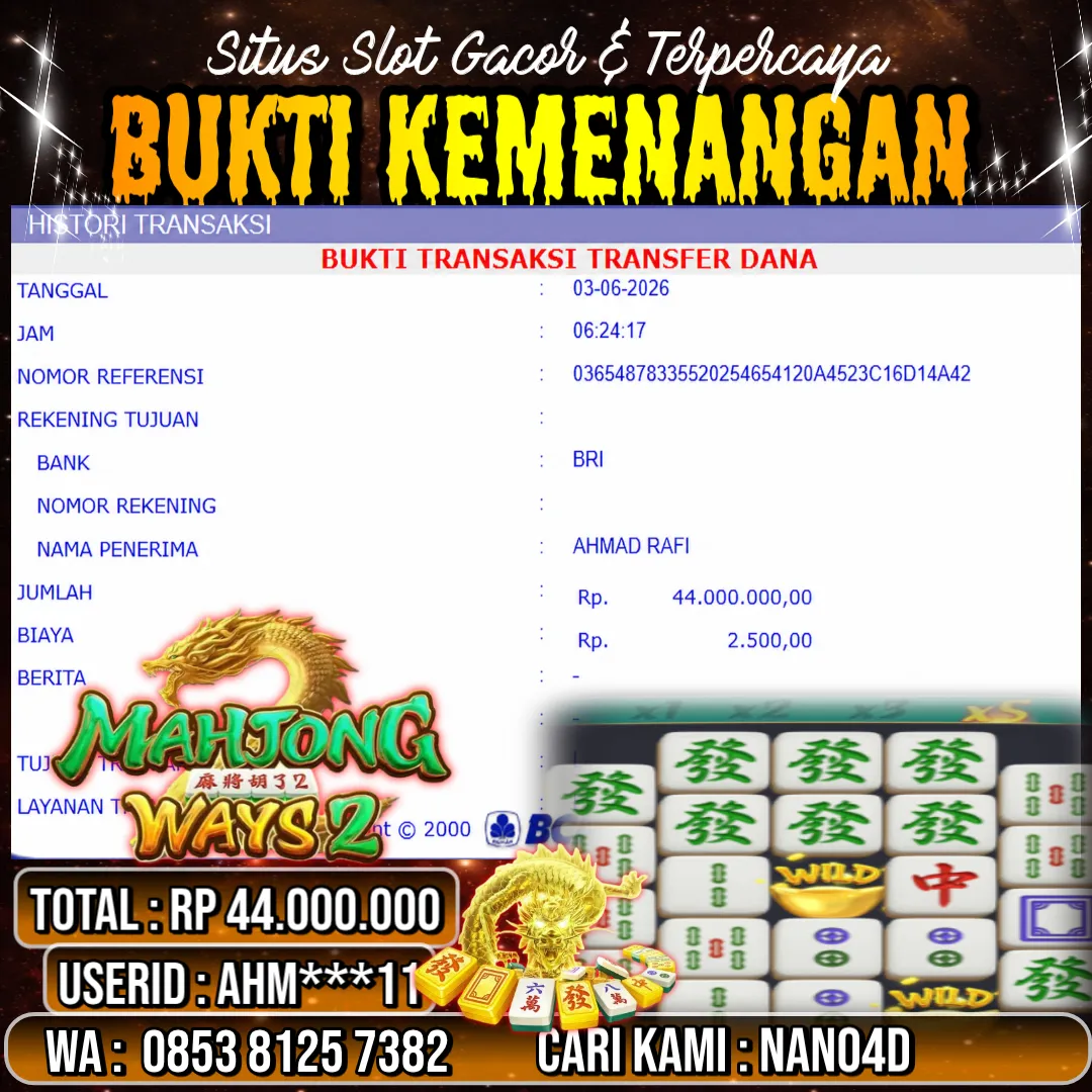 Bukti Jackpot & Pembayaran Nano4d Bandar Togel & Slot ! 267
