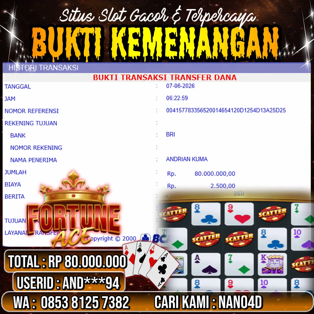 Bukti Jackpot & Pembayaran Nano4d Bandar Togel & Slot ! 271
