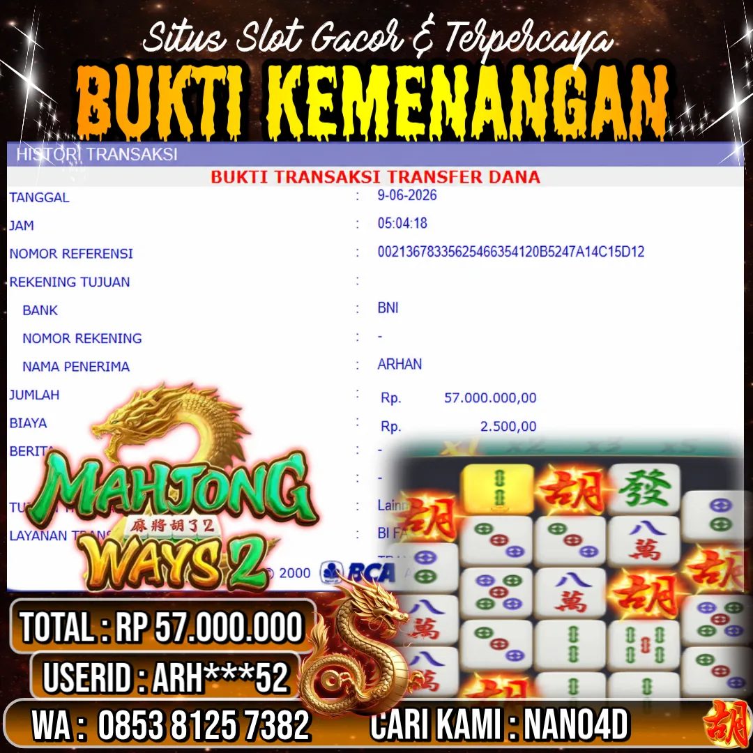 Bukti Jackpot & Pembayaran Nano4d Bandar Togel & Slot ! 273