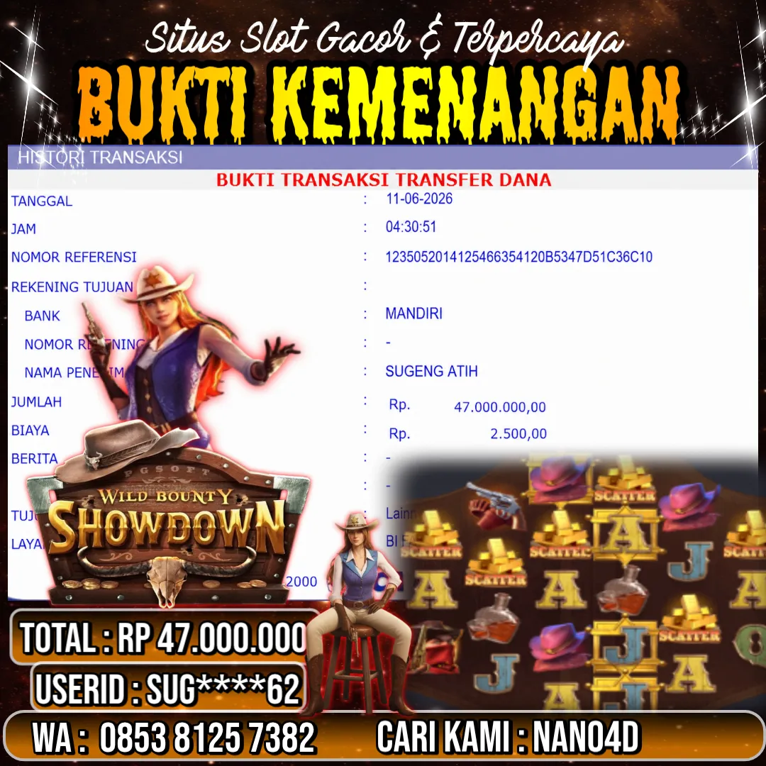 Bukti Jackpot & Pembayaran Nano4d Bandar Togel & Slot ! 275