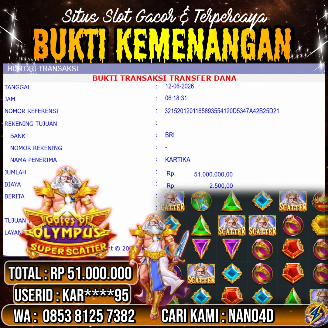 Bukti Jackpot & Pembayaran Nano4d Bandar Togel & Slot ! 276