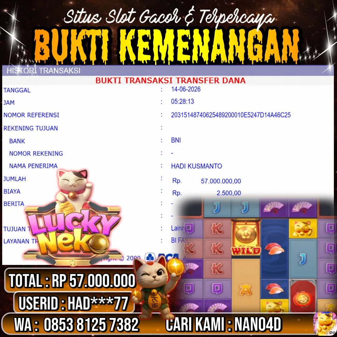 Bukti Jackpot & Pembayaran Nano4d Bandar Togel & Slot ! 278