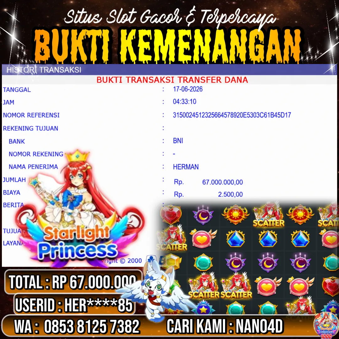 Bukti Jackpot & Pembayaran Nano4d Bandar Togel & Slot ! 281