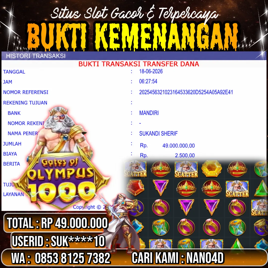 Bukti Jackpot & Pembayaran Nano4d Bandar Togel & Slot ! 282