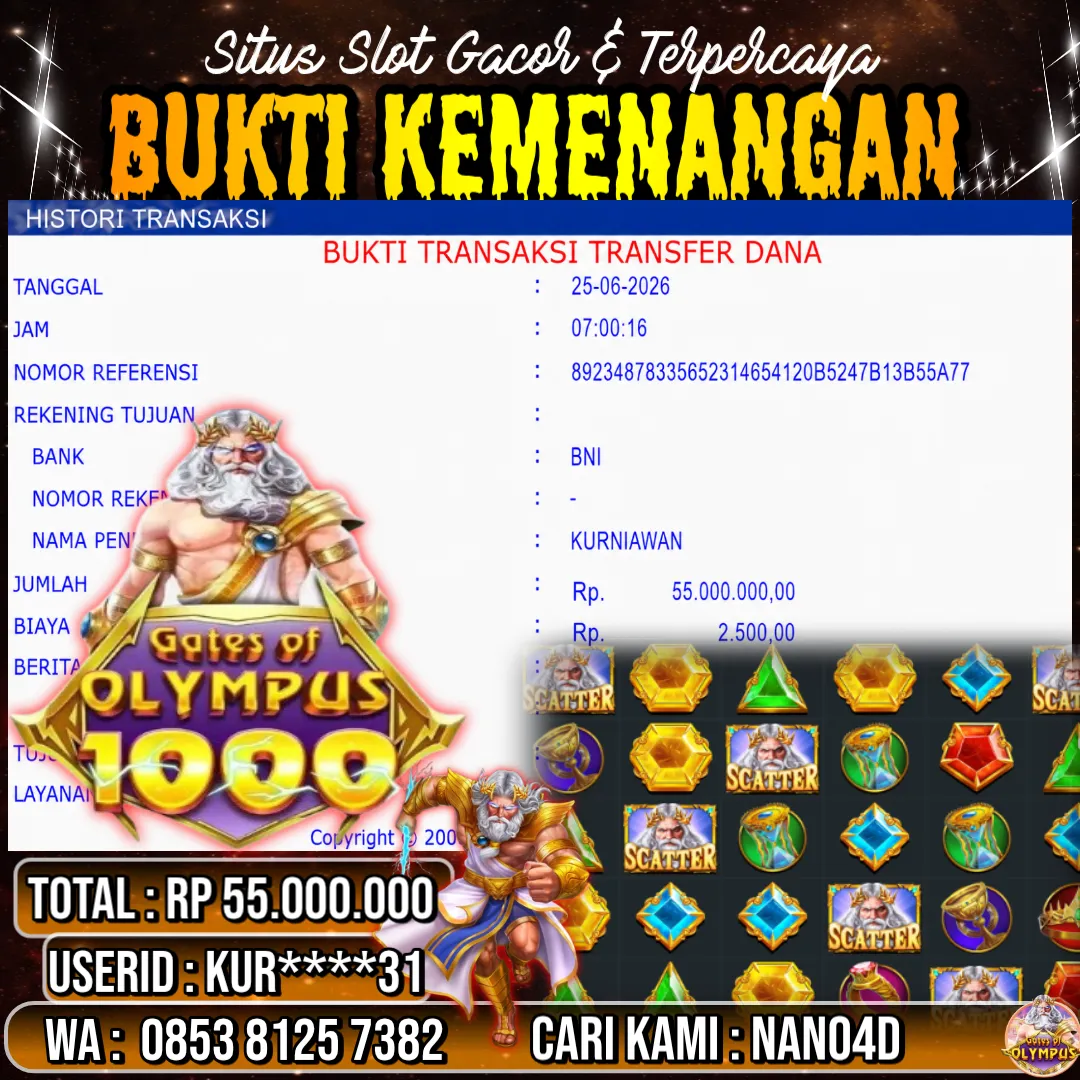 Bukti Jackpot & Pembayaran Nano4d Bandar Togel & Slot ! 289