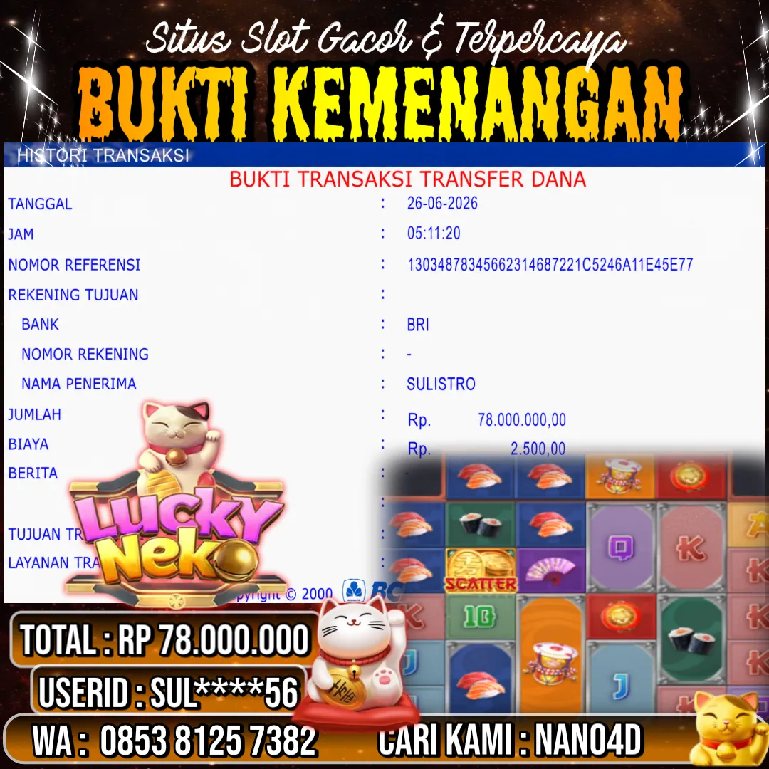 Bukti Jackpot & Pembayaran Nano4d Bandar Togel & Slot ! 290
