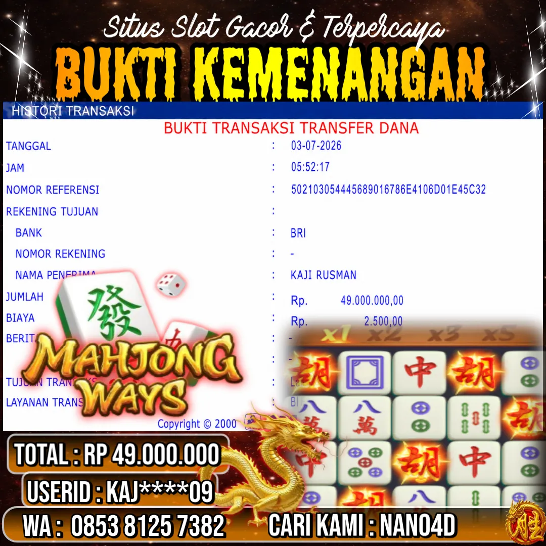 Bukti Jackpot & Pembayaran Nano4d Bandar Togel & Slot ! 297