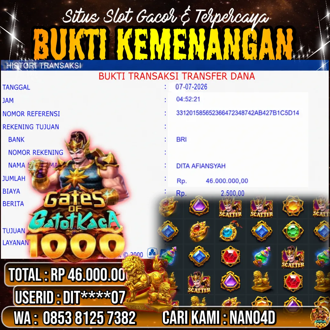Bukti Jackpot & Pembayaran Nano4d Bandar Togel & Slot ! 301
