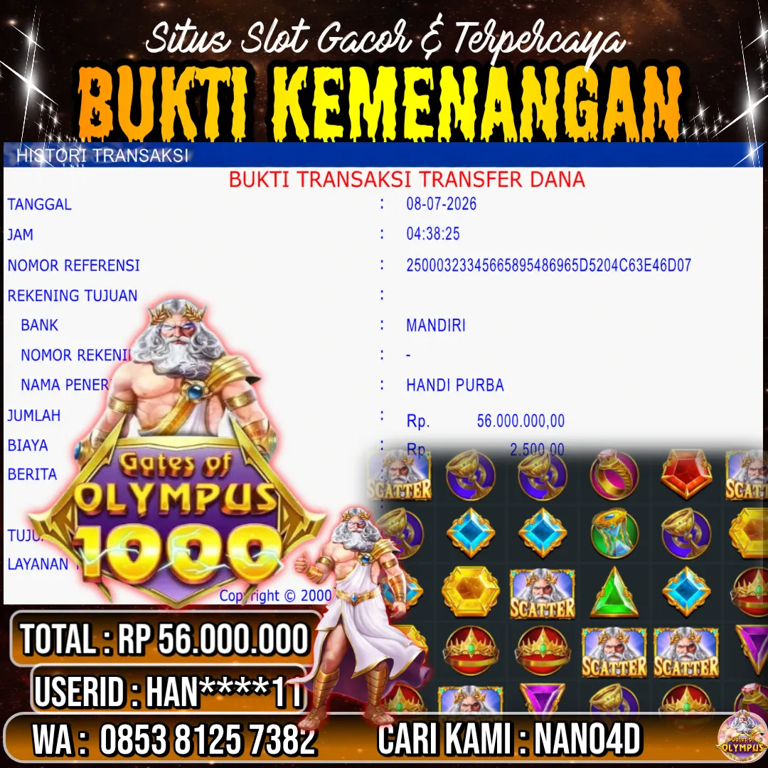 Bukti Jackpot & Pembayaran Nano4d Bandar Togel & Slot ! 302
