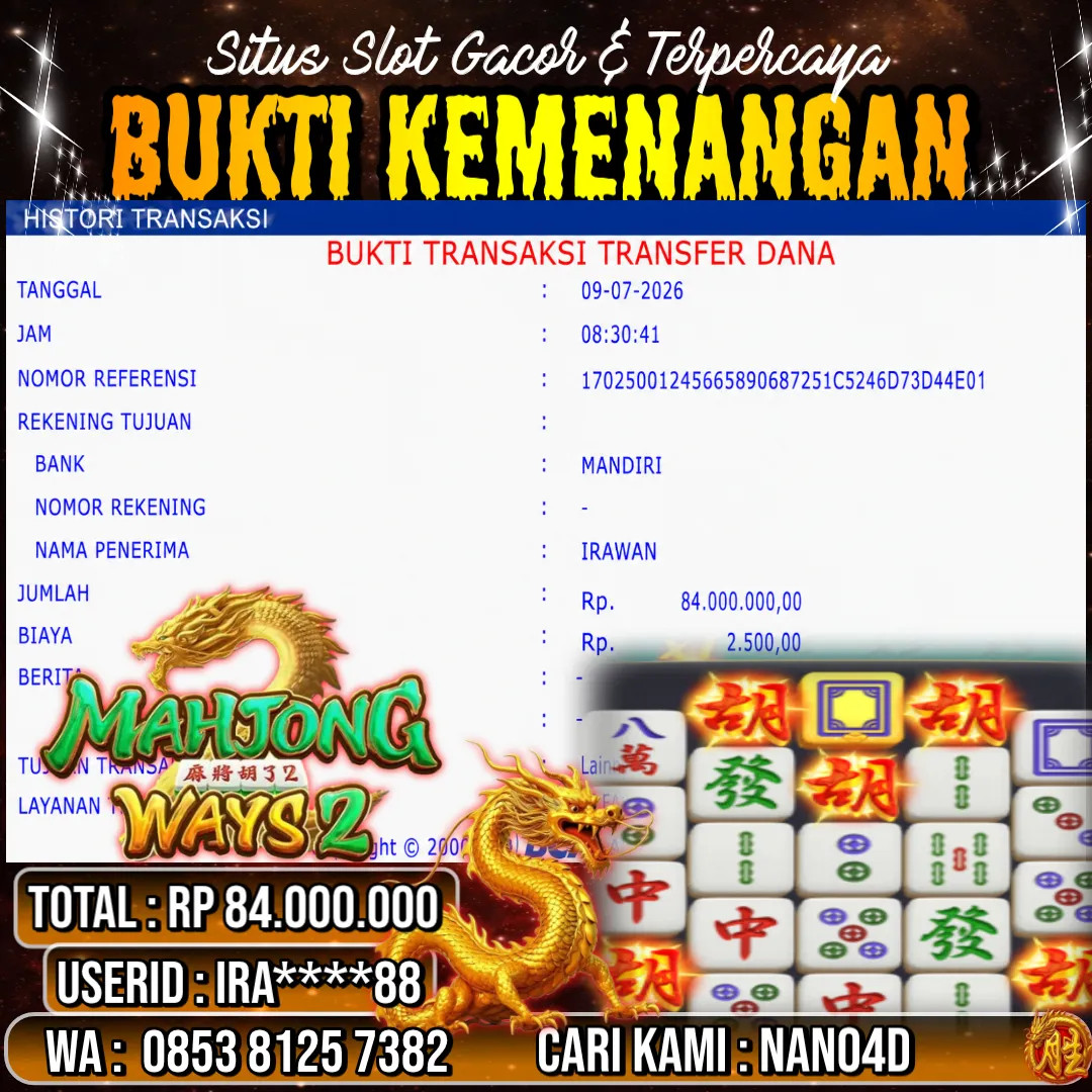 Bukti Jackpot & Pembayaran Nano4d Bandar Togel & Slot ! 303