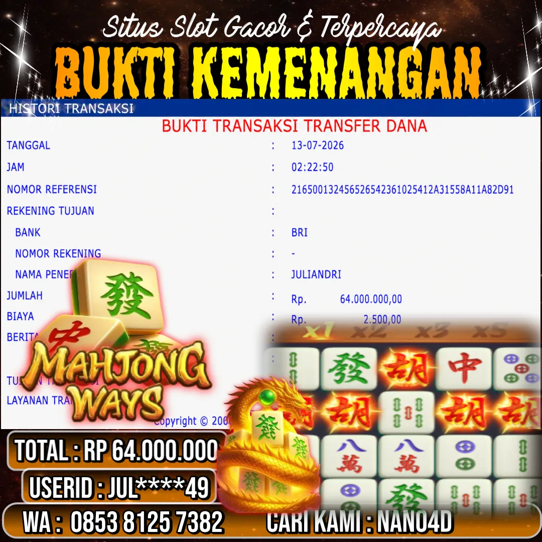 Bukti Jackpot & Pembayaran Nano4d Bandar Togel & Slot ! 307