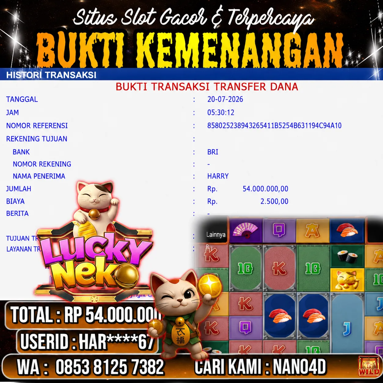 Bukti Jackpot & Pembayaran Nano4d Bandar Togel & Slot ! 314