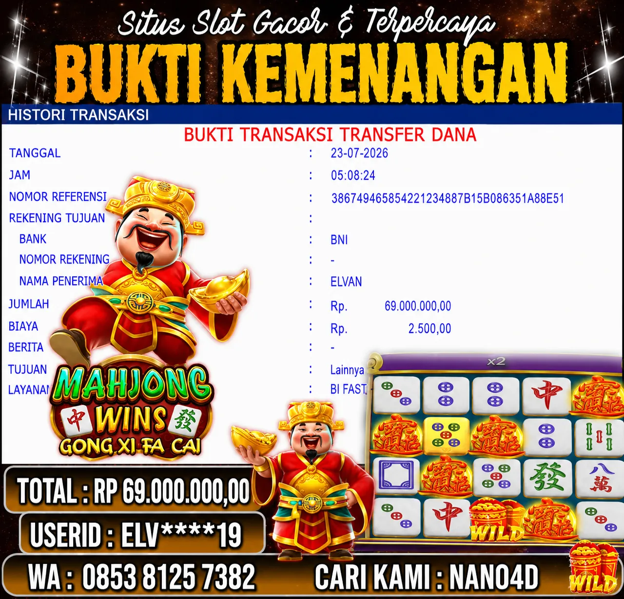 Bukti Jackpot & Pembayaran Nano4d Bandar Togel & Slot ! 317