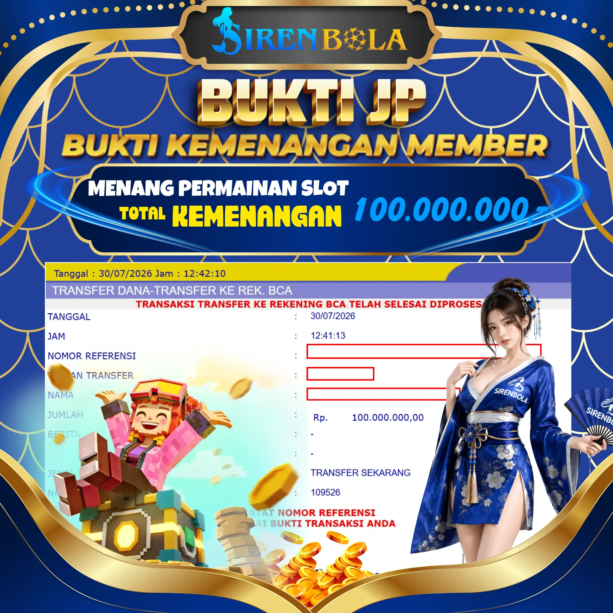 BUKTI JACKPOT 100 JT ZOMBIE BLASTERS ( 30 JULY 2026 ) LUNAS...