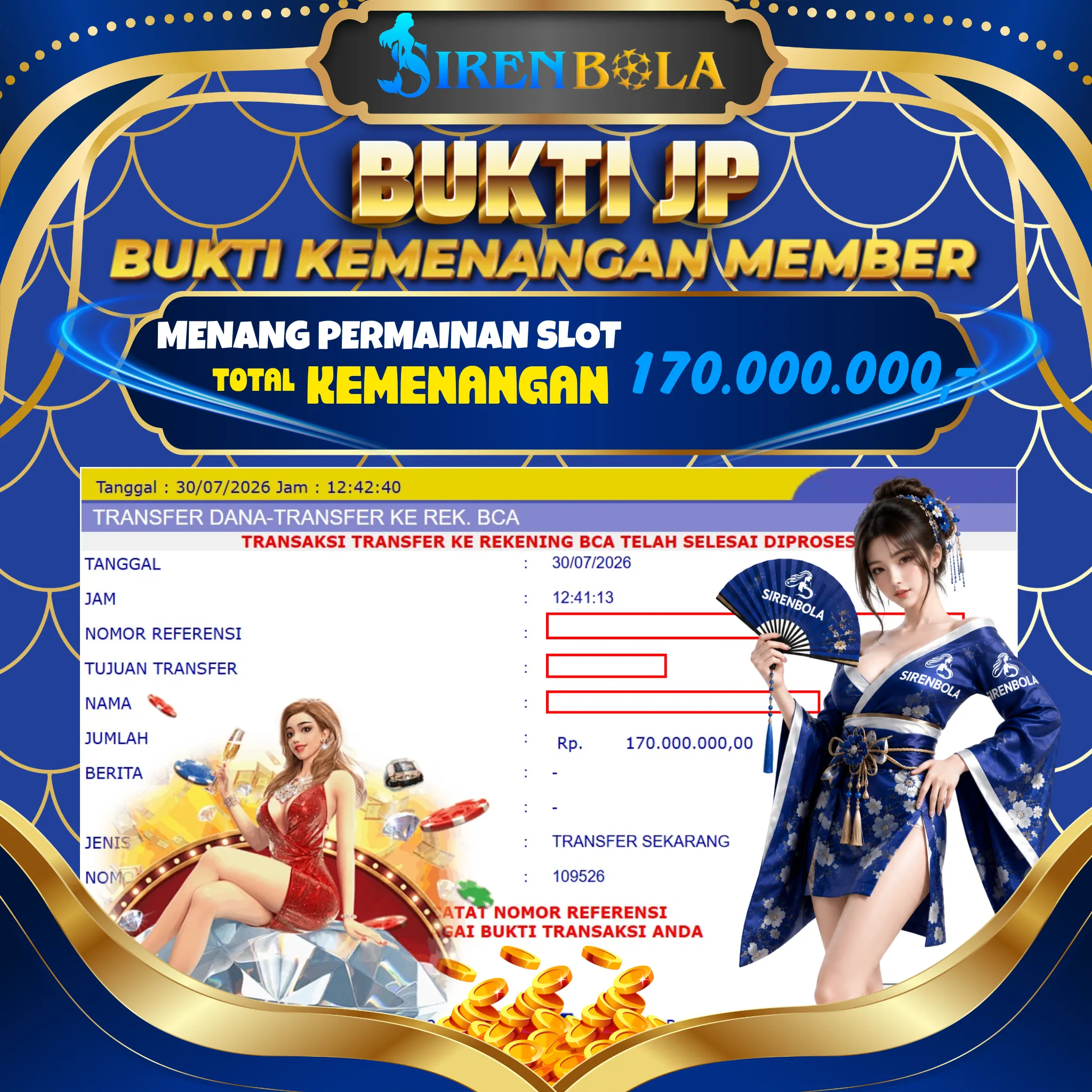 BUKTI JACKPOT 170 JT DREAMS OF MACAU ( 30 JULY 2026 ) LUNAS...