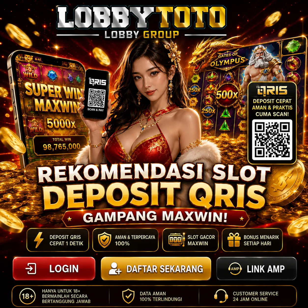 Banner LOBBYTOTO X HALAL INVEST MENTOR ukuran 1000 x 1000