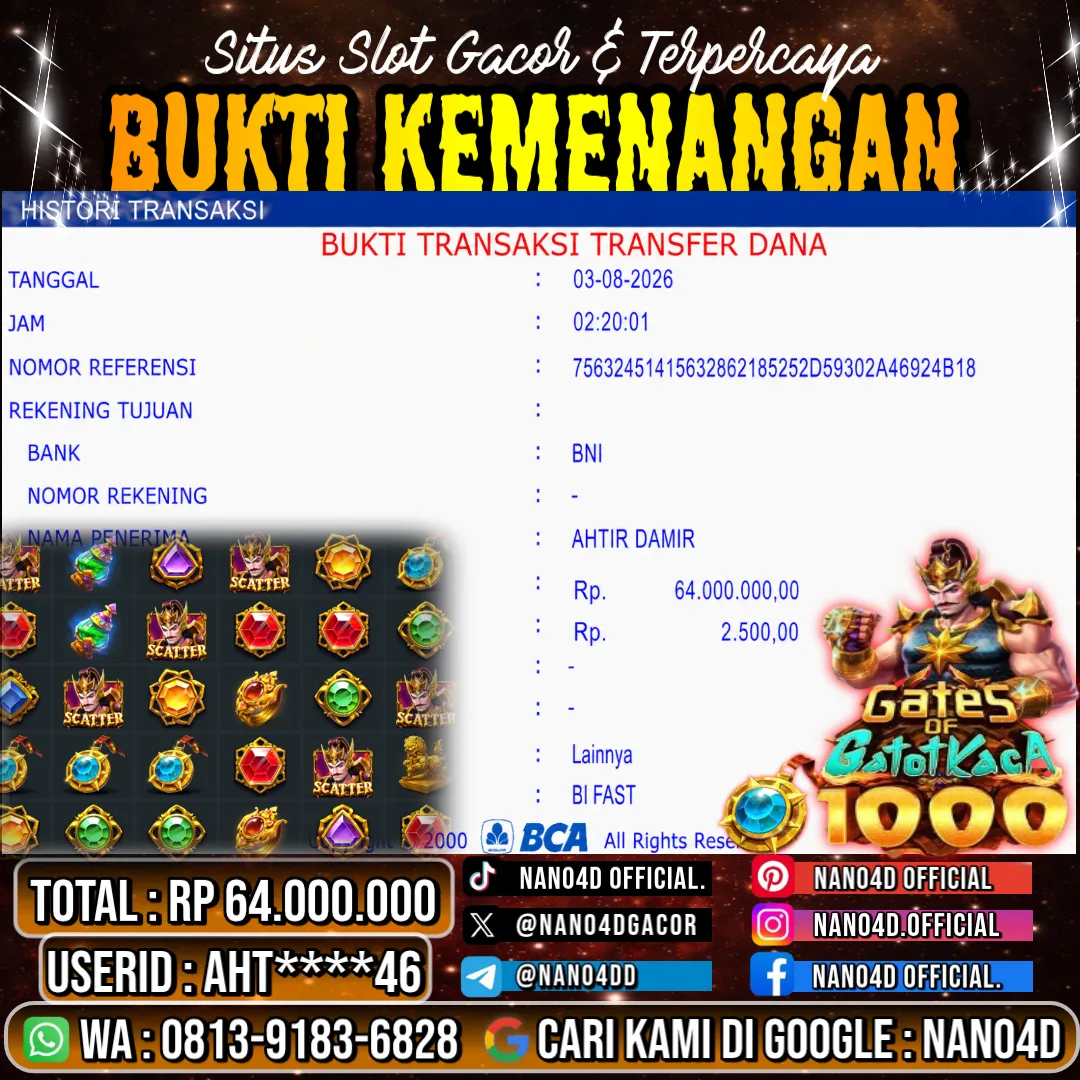 Bukti Jackpot & Pembayaran Nano4d Bandar Togel & Slot ! 328
