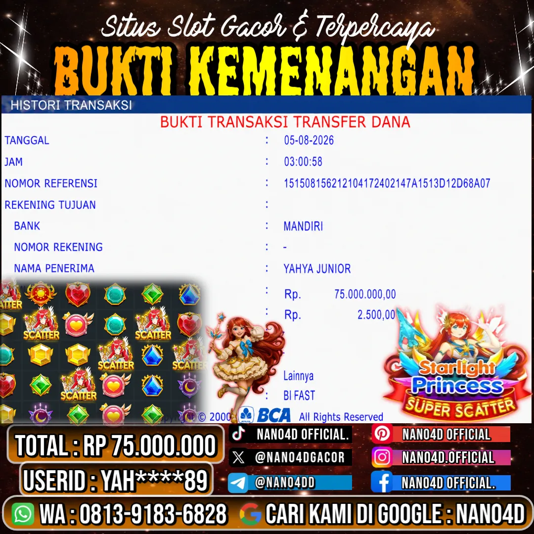 Bukti Jackpot & Pembayaran Nano4d Bandar Togel & Slot ! 330