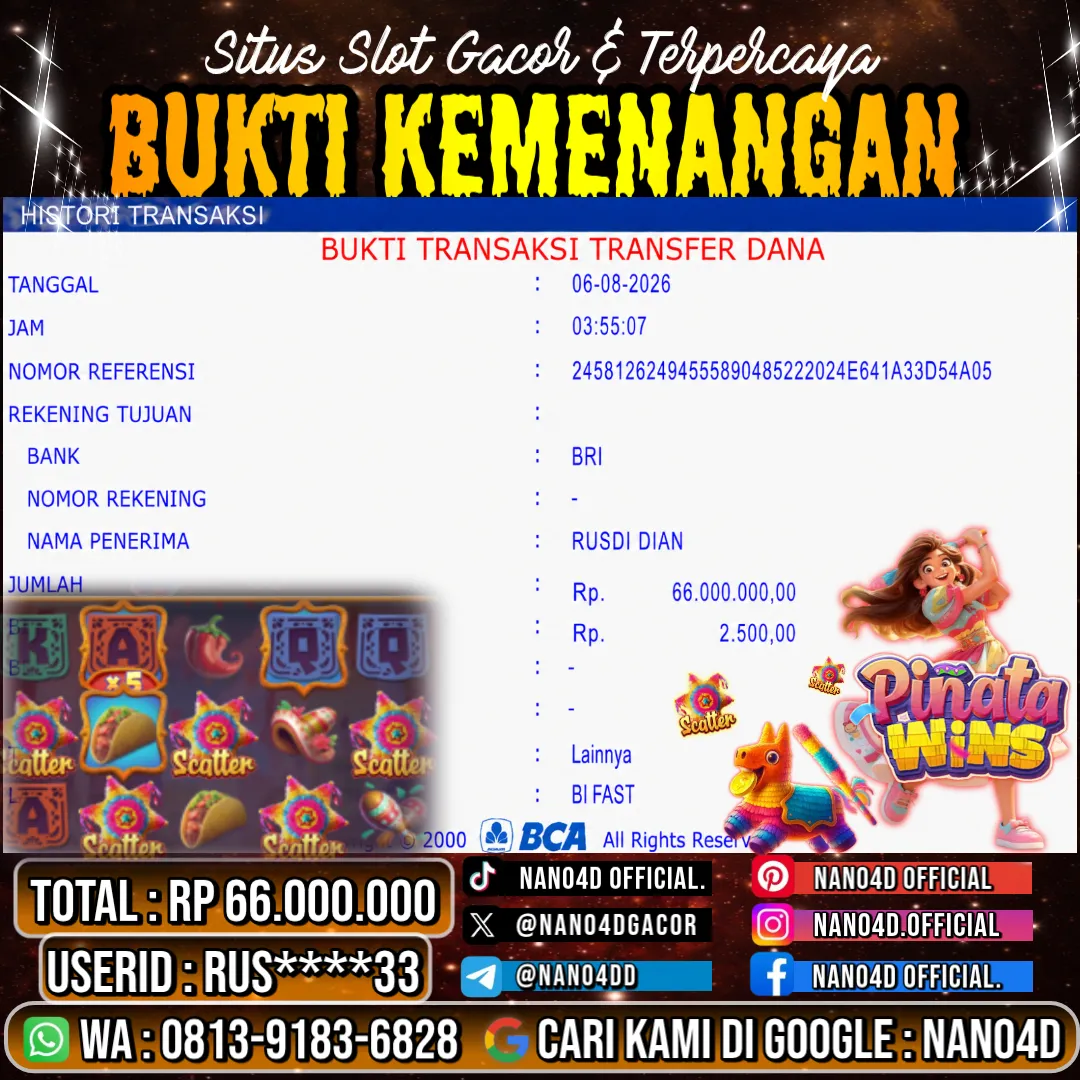 Bukti Jackpot & Pembayaran Nano4d Bandar Togel & Slot ! 331