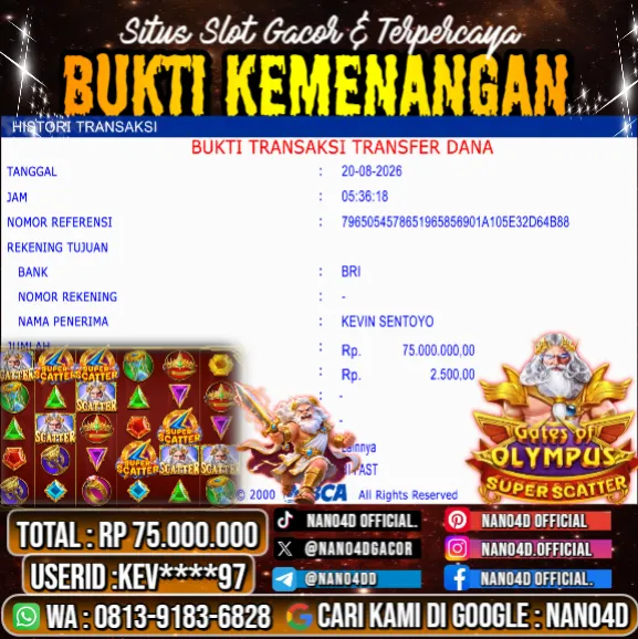 Bukti Jackpot & Pembayaran Nano4d Bandar Togel & Slot ! 344