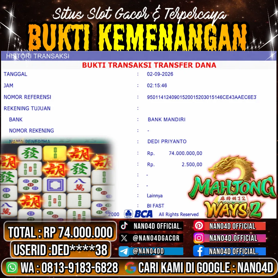 Bukti Jackpot & Pembayaran Nano4d Bandar Togel & Slot ! 351