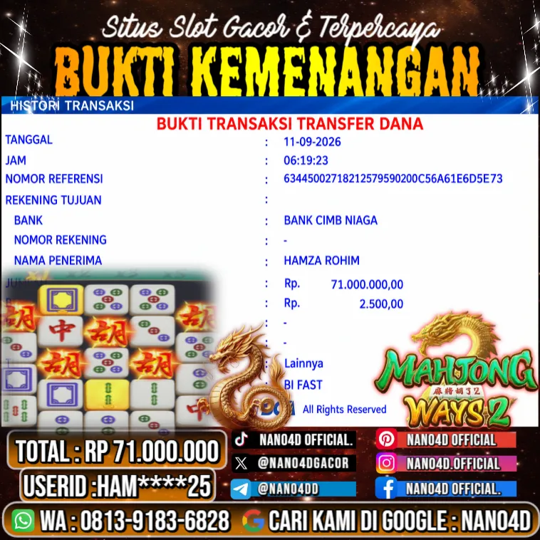 Bukti Jackpot & Pembayaran Nano4d Bandar Togel & Slot ! 360
