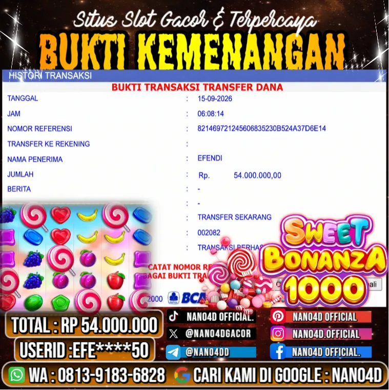 Bukti Jackpot & Pembayaran Nano4d Bandar Togel & Slot ! 363