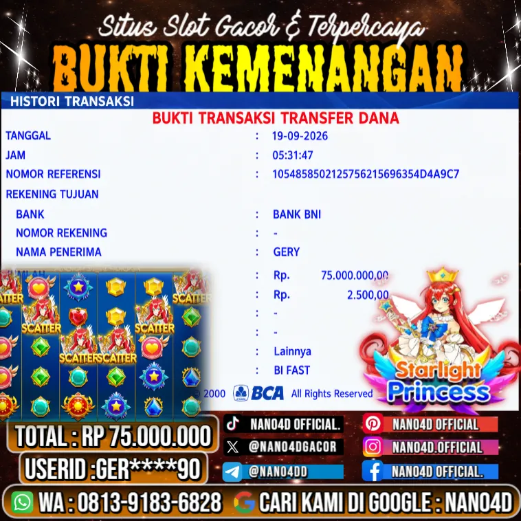 Bukti Jackpot & Pembayaran Nano4d Bandar Togel & Slot ! 368