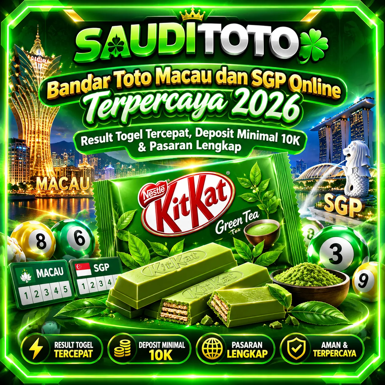 SAUDITOTO 🍀 Bandar Toto Macau dan SGP Online Terpercaya 2026 | Result Togel Tercepat, Deposit Minimal 10K & Pasaran Lengkap