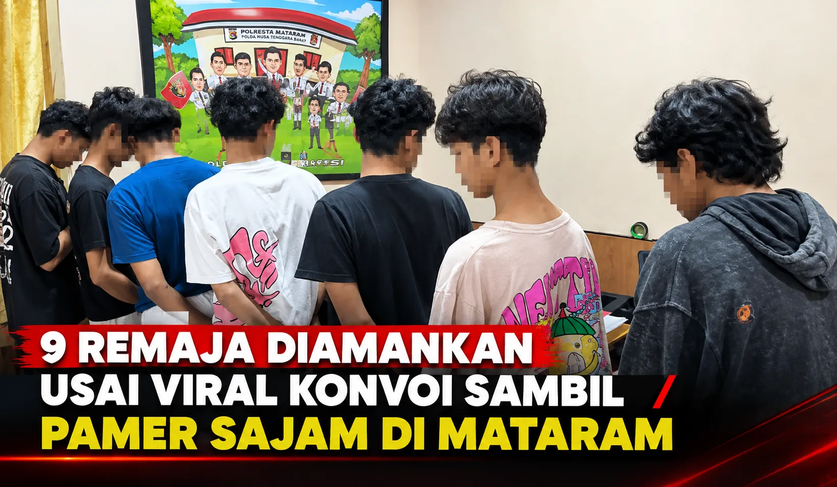 9 Remaja Diamankan Usai Viral Konvoi Sambil Pamer Sajam di Mataram