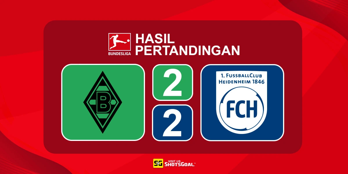 Borussia Monchengladbach 2-2 Heidenheim - Berbagi Poin di Borussia-Park