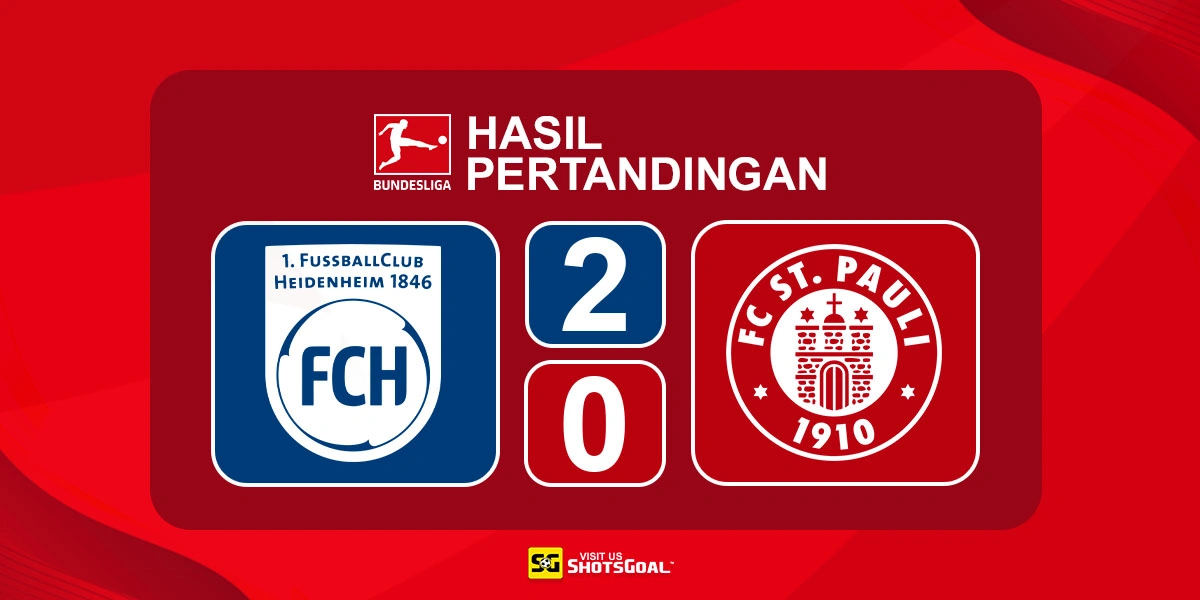 Heidenheim 2-0 St. Pauli - Heidenheim Tampil Dominan dan Tundukkan St. Pauli