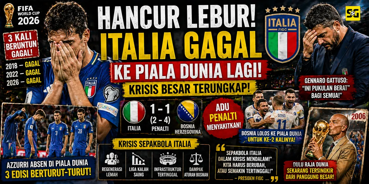 Hancur Lebur! Italia Gagal ke Piala Dunia Lagi, Krisis Besar Terungkap