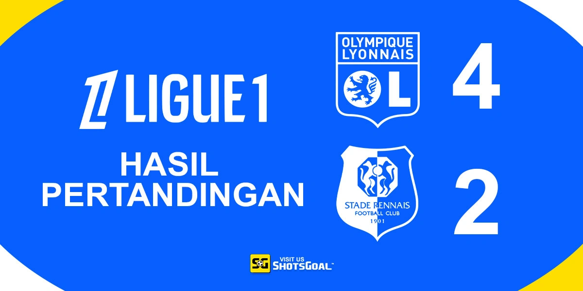 Lyon 4-2 Rennes - Lyon Menangkan Thriller Enam Gol