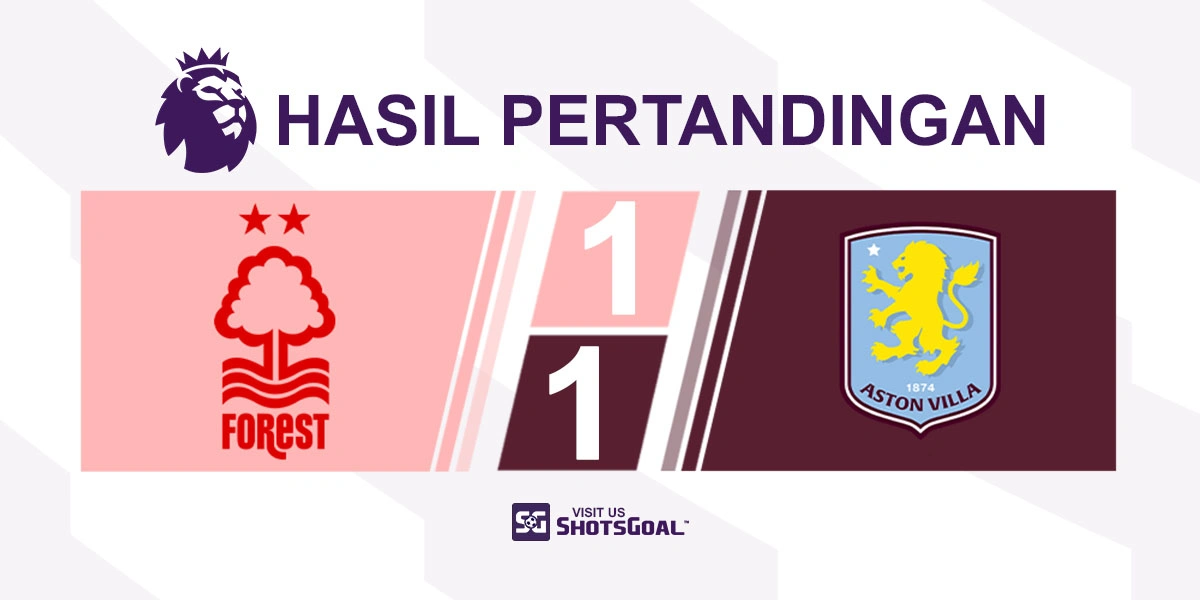 Nottingham Forest 1-1 Aston Villa - Williams Selamatkan Poin untuk Nottingham Forest