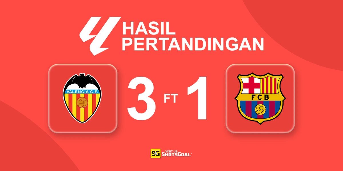 Valencia 3-1 Barcelona - Valencia Kalahkan Barcelona di Laga Penutup