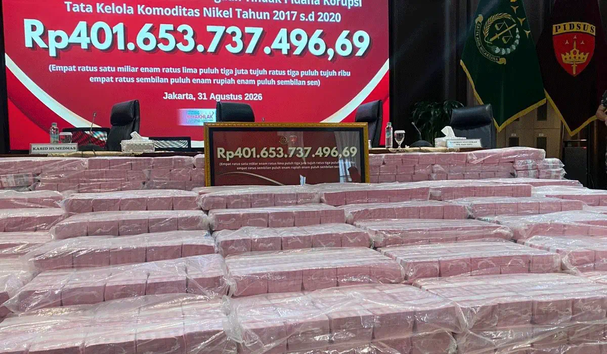 Kejagung Pamerkan Tumpukan Uang Rp401 Miliar dari Kasus Korupsi Nikel PT CNI