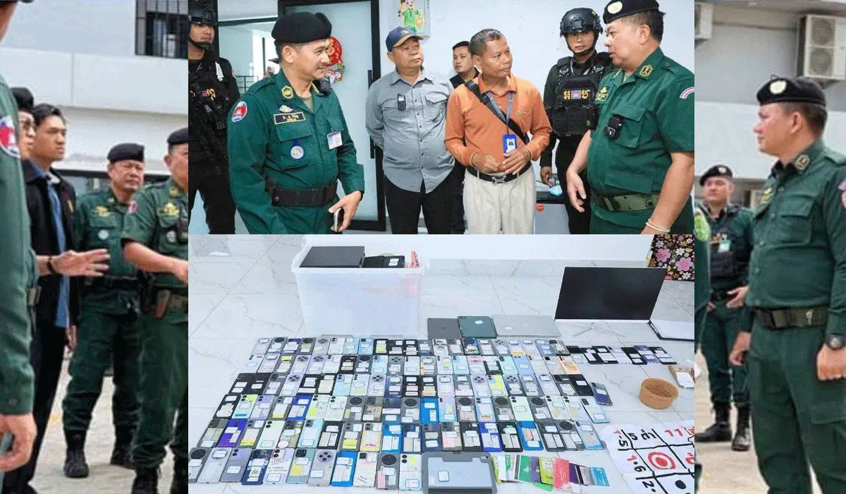 Heboh! Polisi Kamboja Razia Dua Gedung di Poipet, Ratusan Ponsel dan Uang Tunai Disita