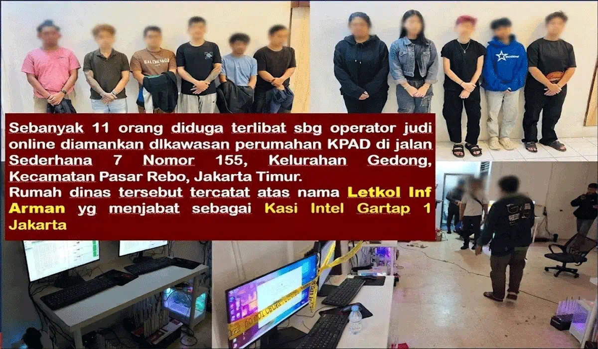 Terbongkar! Operasional Judol Diduga Berlangsung di Komplek KPAD Cijantung