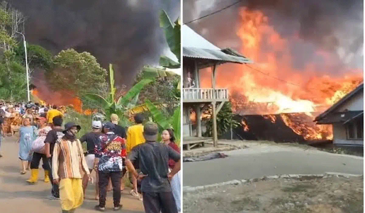 Mengerikan! Kampung Adat Kasepuhan Ciptamulya Sukabumi Jadi Lautan Api, 70 Rumah Ludes Seketika